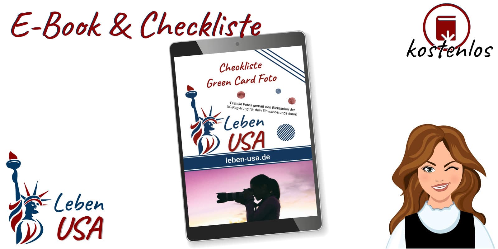 Leben USA - E-Book und Checkliste Green Card Foto - Titelbild - Cover